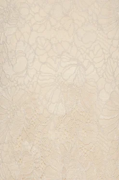 Lace Midi Pencil Skirt Cream