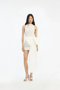 Lace Mini Bow Dress White