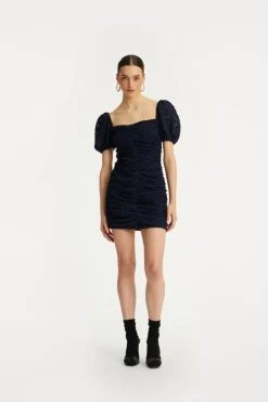Lace Mini Dress Dark Blue