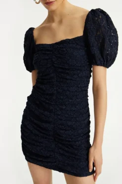 Lace Mini Dress Dark Blue