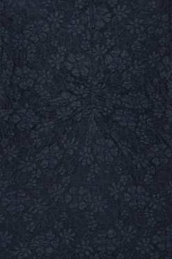 Lace Puff Sleeve Dress Dark Blue