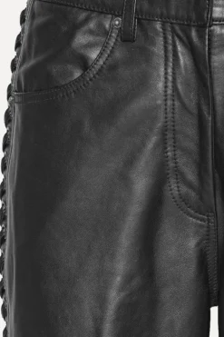 Laced Leather Pants Black