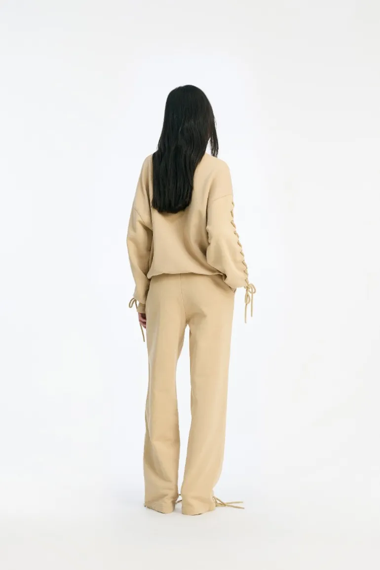 Lacing Crewneck Beige
