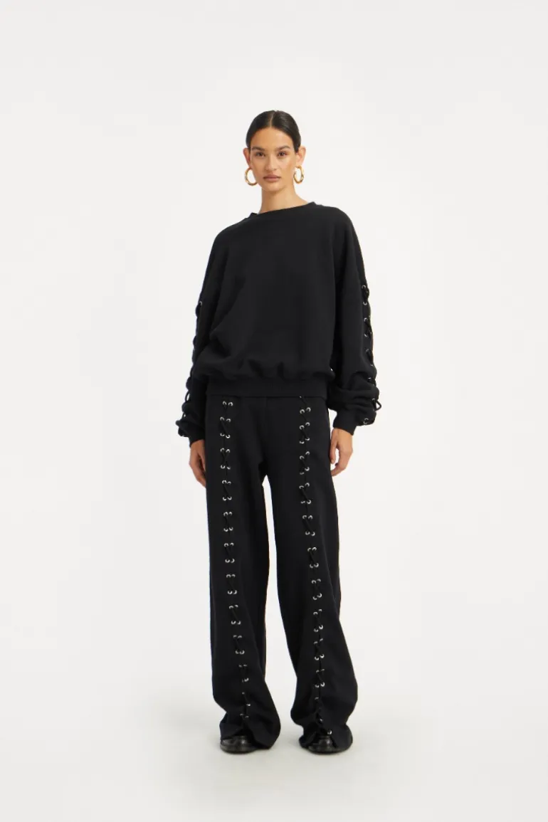 Lacing Crewneck Black