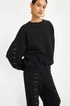 Lacing Crewneck Black