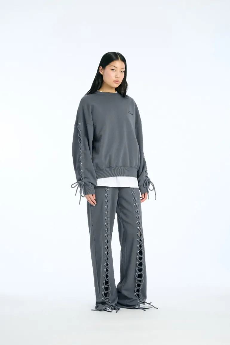 Lacing Crewneck Dark Grey