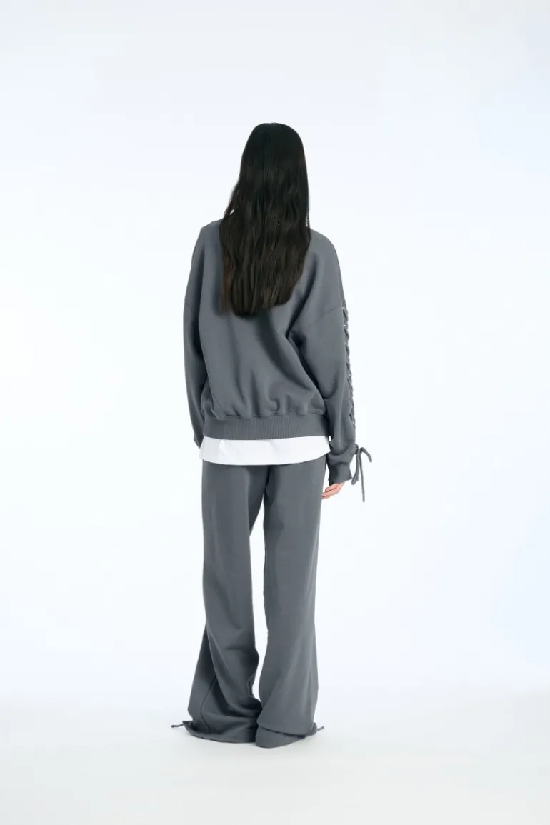 Lacing Crewneck Dark Grey
