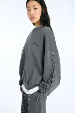 Lacing Crewneck Dark Grey