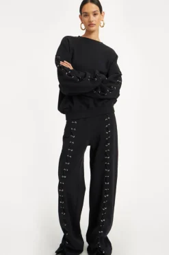 Lacing Sweatpants Black