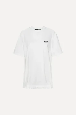 Large T-shirt W/ Ruffle Bright White
