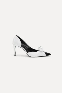 Leather Knot Pump Bright White