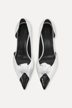 Leather Knot Pump Bright White