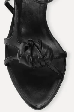Leather Knot Sandal Black