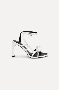 Leather Knot Sandal Bright White