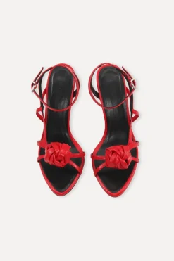Leather Knot Sandal Red