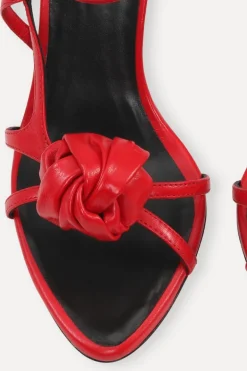 Leather Knot Sandal Red