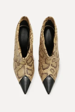 Leather Pointed Toe Boot Snake