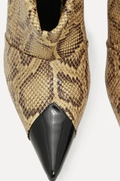 Leather Pointed Toe Boot Snake
