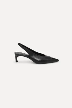 Leather Slingback Pump Black