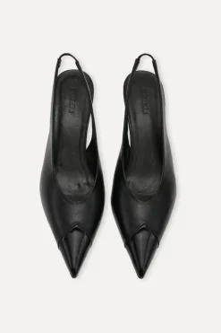 Leather Slingback Pump Black