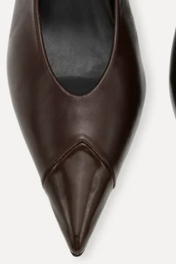 Leather Slingback Pump Chocolate Brown
