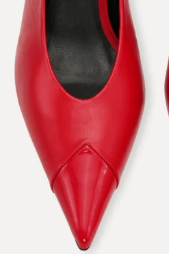 Leather Slingback Pump Red