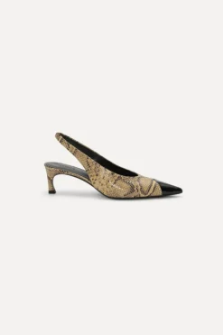 Leather Slingback Pump Snake