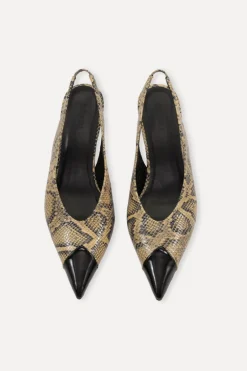 Leather Slingback Pump Snake