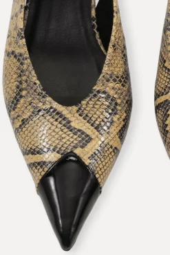 Leather Slingback Pump Snake