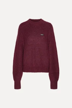 Light Knit Logo Sweater Bordeaux