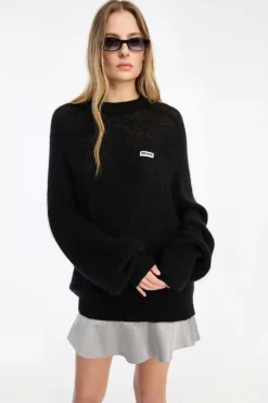 Light Knit Logo Sweater Black