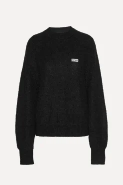 Light Knit Logo Sweater Black