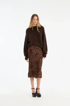Light Knit Logo Sweater Dark Brown