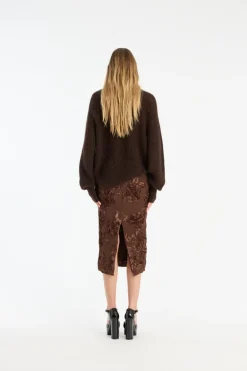 Light Knit Logo Sweater Dark Brown