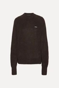 Light Knit Logo Sweater Dark Brown