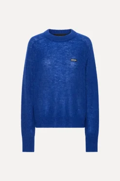 Light Knit Logo Sweater Dark Blue