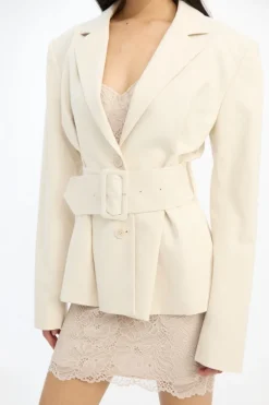 Linen Suiting Blazer Cream