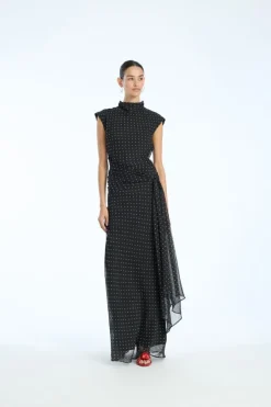 Long Dress W. Tie Black