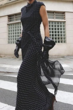 Long Dress W. Tie Black