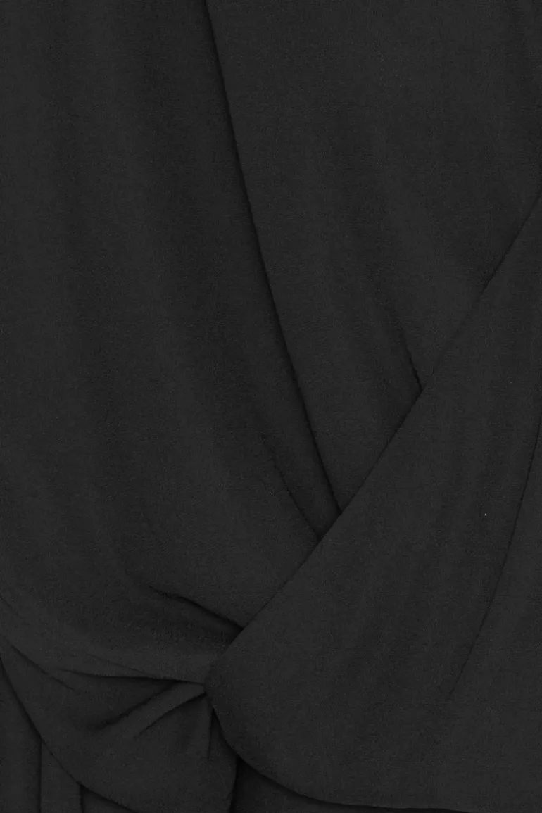 Long Sleeve V-neck Top Black