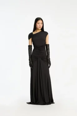 Maxi Asymmetric Dress Black