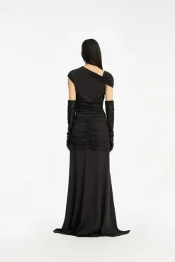Maxi Asymmetric Dress Black