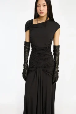 Maxi Asymmetric Dress Black