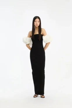 Maxi Puff Sleeve Dress Black