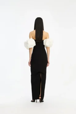 Maxi Puff Sleeve Dress Black