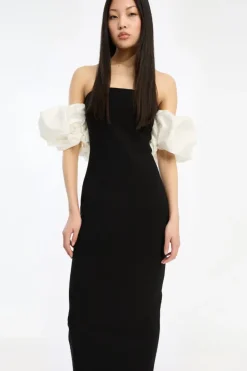 Maxi Puff Sleeve Dress Black