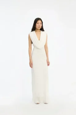 Maxi Waterfall Dress White