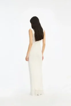 Maxi Waterfall Dress White