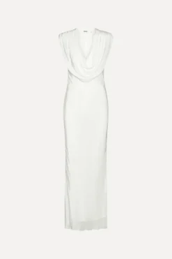 Maxi Waterfall Dress White