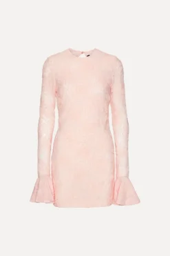Mesh Frill Mini Dress Light Pink